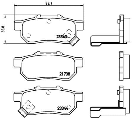 BREMBO Sada brzdových platničiek kotúčovej brzdy P28025 1