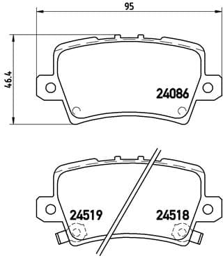 BREMBO Sada brzdových platničiek kotúčovej brzdy P28038 1
