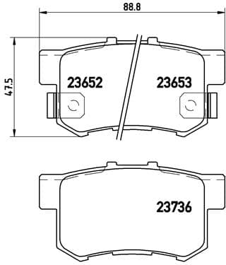BREMBO Sada brzdových platničiek kotúčovej brzdy P28039 1