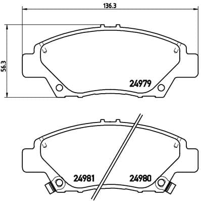BREMBO Sada brzdových platničiek kotúčovej brzdy P28050 1
