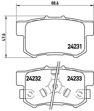 BREMBO Sada brzdových platničiek kotúčovej brzdy P28051 1