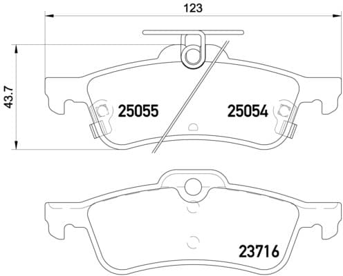 BREMBO Sada brzdových platničiek kotúčovej brzdy P28070 1