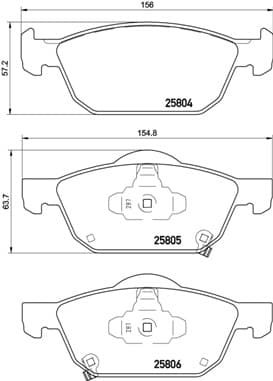 BREMBO Sada brzdových platničiek kotúčovej brzdy P28076 1