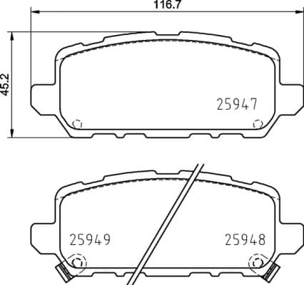 BREMBO Sada brzdových platničiek kotúčovej brzdy P28090 1