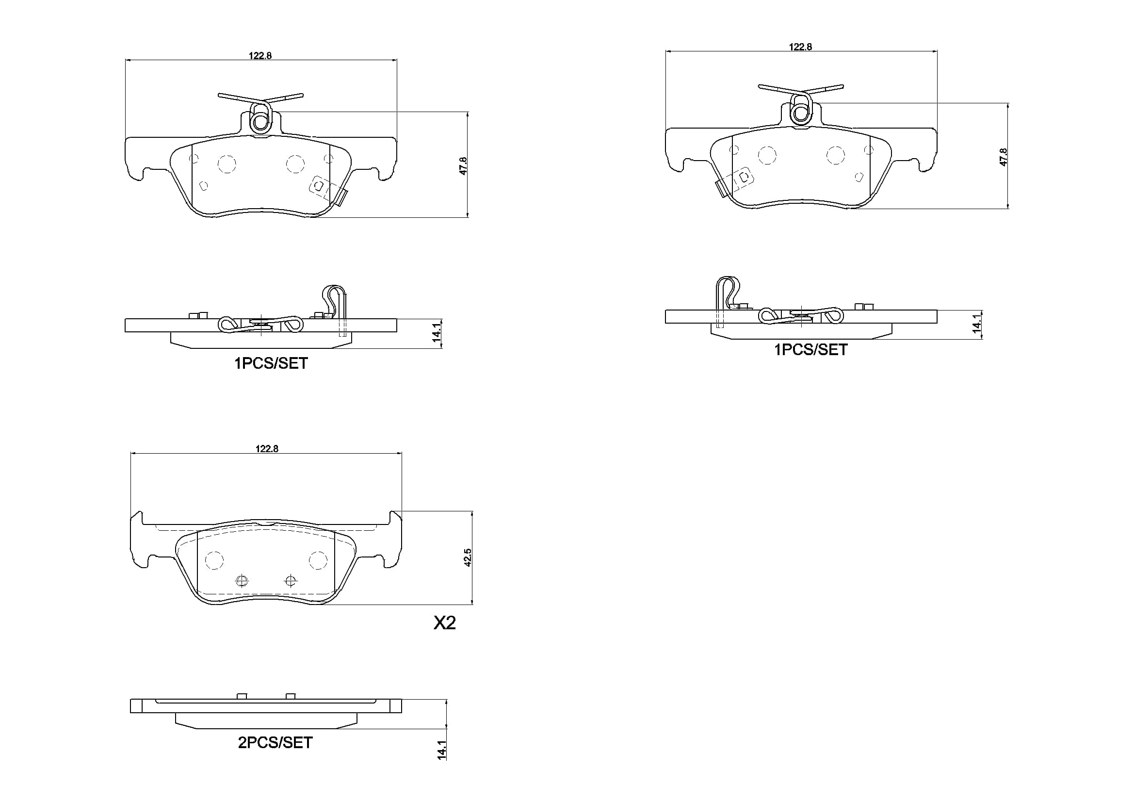 BREMBO Sada brzdových platničiek kotúčovej brzdy P28110 1