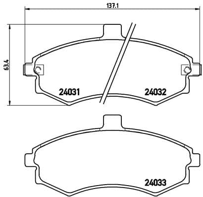 BREMBO Sada brzdových platničiek kotúčovej brzdy P30020 1