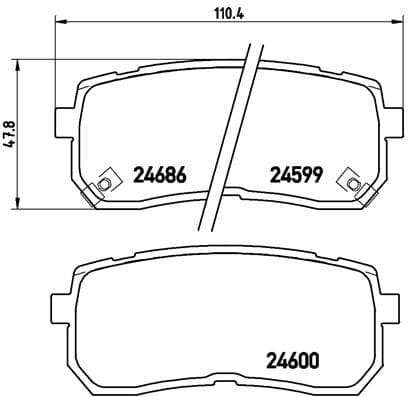 BREMBO Sada brzdových platničiek kotúčovej brzdy P30035 1