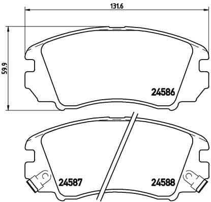 BREMBO Sada brzdových platničiek kotúčovej brzdy P30043 1