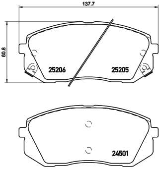 BREMBO Sada brzdových platničiek kotúčovej brzdy P30056 1
