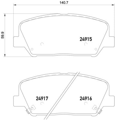 BREMBO Sada brzdových platničiek kotúčovej brzdy P30065 1
