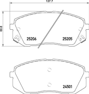 BREMBO Sada brzdových platničiek kotúčovej brzdy P30093 1