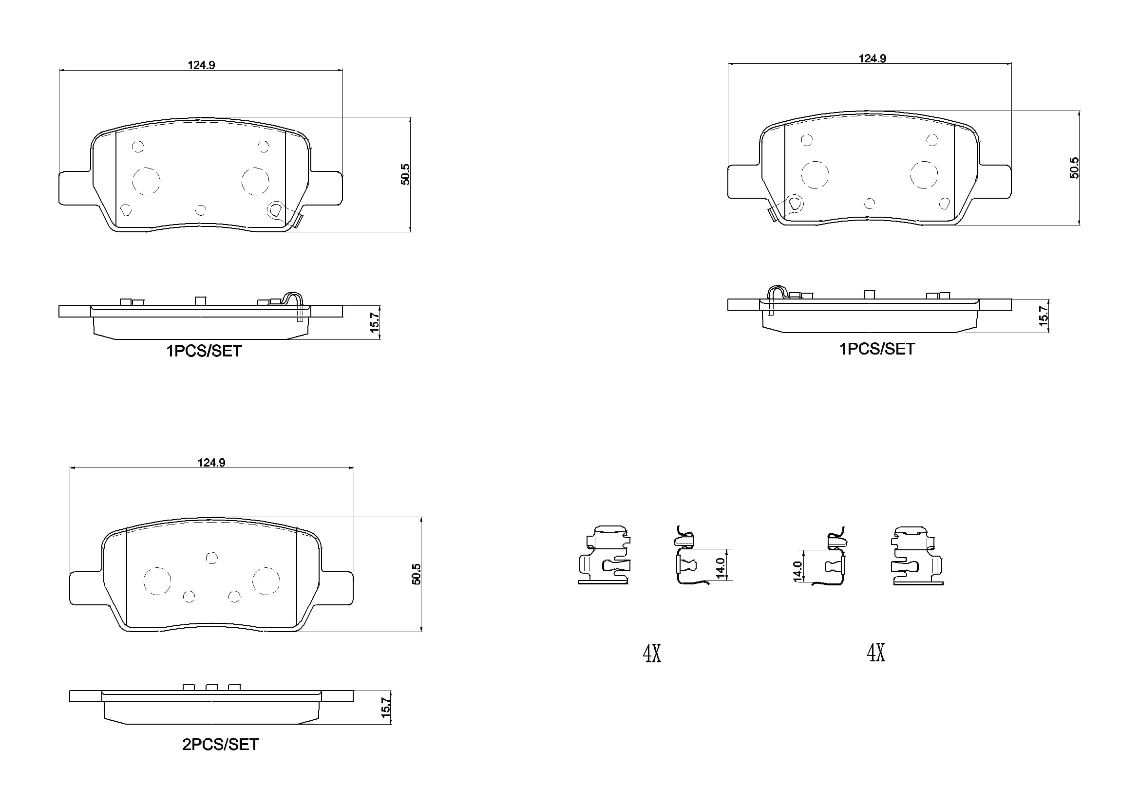 BREMBO Sada brzdových platničiek kotúčovej brzdy P30146 1