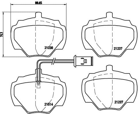 BREMBO Sada brzdových platničiek kotúčovej brzdy P44003 1