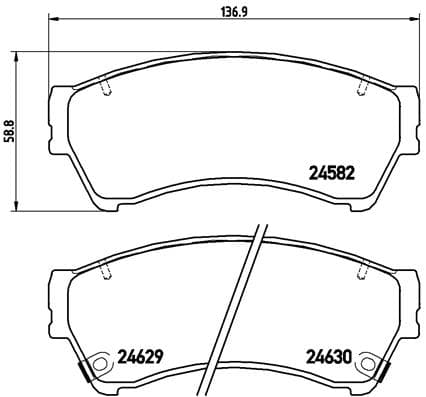 BREMBO Sada brzdových platničiek kotúčovej brzdy P49039 1