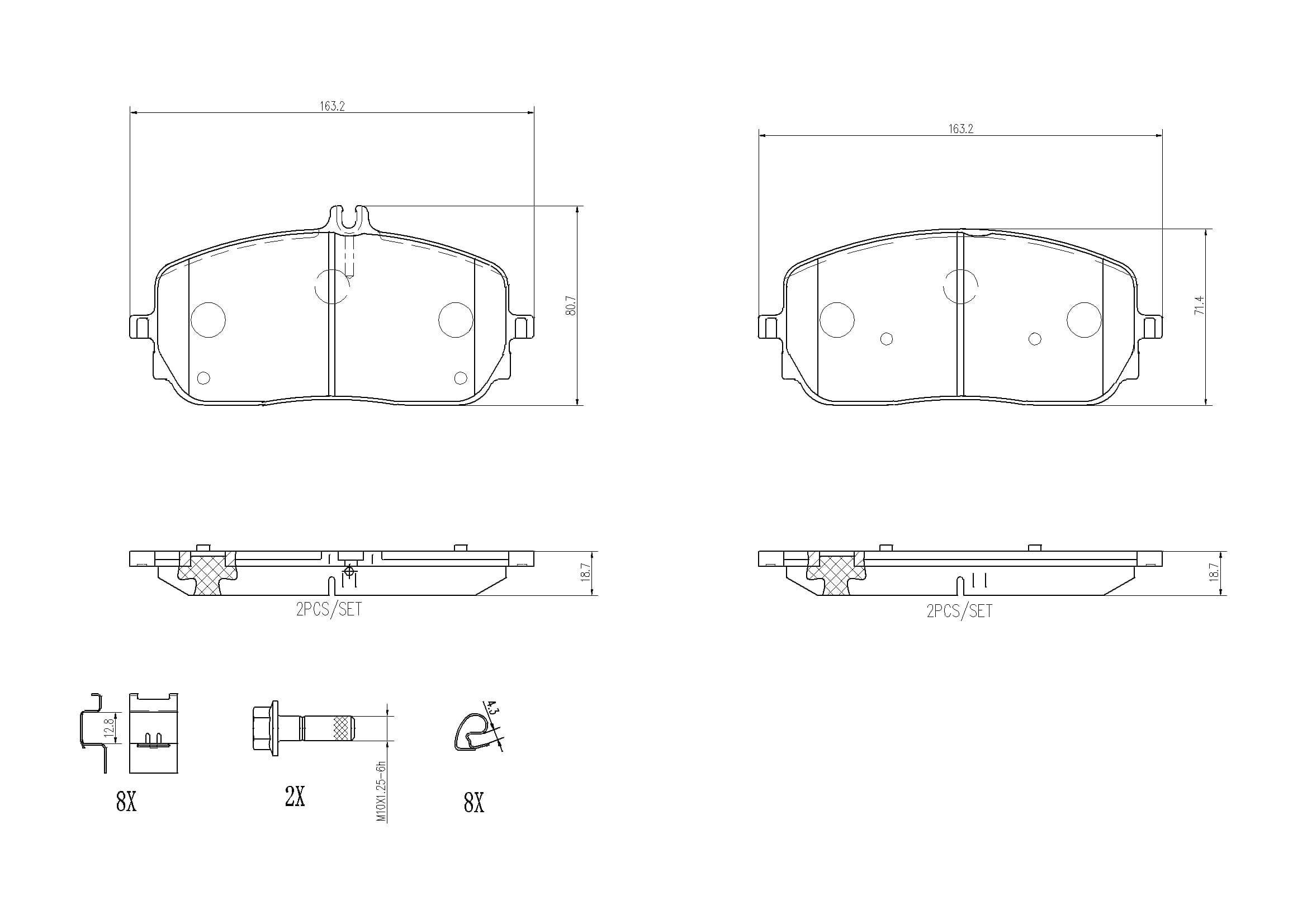 BREMBO Sada brzdových platničiek kotúčovej brzdy P 50 152 1