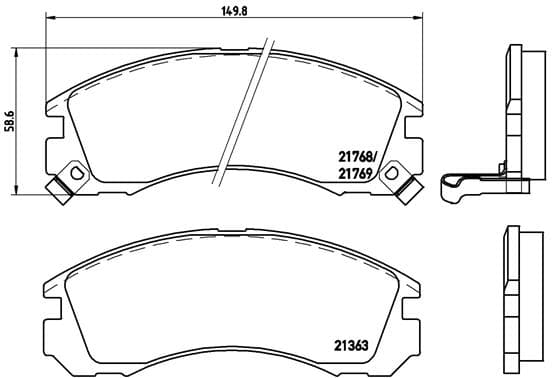 BREMBO Sada brzdových platničiek kotúčovej brzdy P54017 1