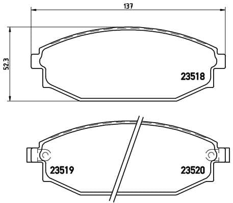 BREMBO Sada brzdových platničiek kotúčovej brzdy P54027 1