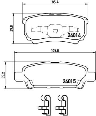 BREMBO Sada brzdových platničiek kotúčovej brzdy P54034 1