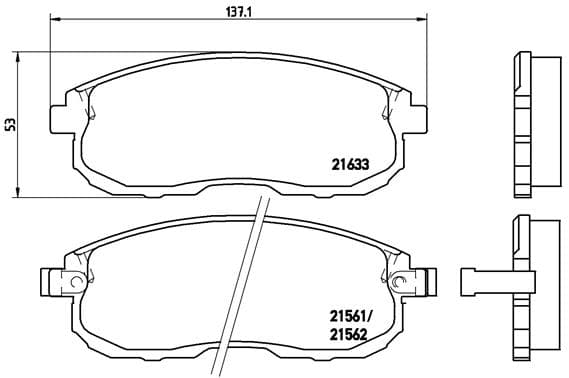 BREMBO Sada brzdových platničiek kotúčovej brzdy P56021 1