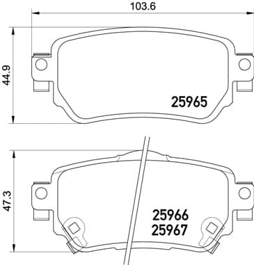 BREMBO Sada brzdových platničiek kotúčovej brzdy P56098 1