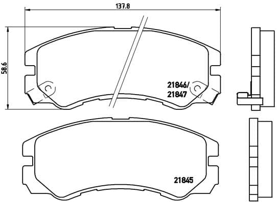 BREMBO Sada brzdových platničiek kotúčovej brzdy P59020 1