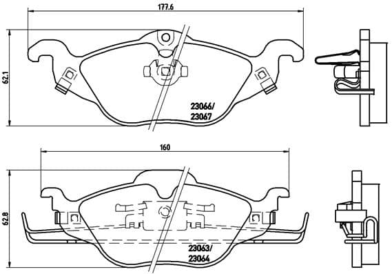BREMBO Sada brzdových platničiek kotúčovej brzdy P59030 1