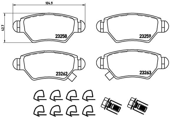 BREMBO Sada brzdových platničiek kotúčovej brzdy P59031 1