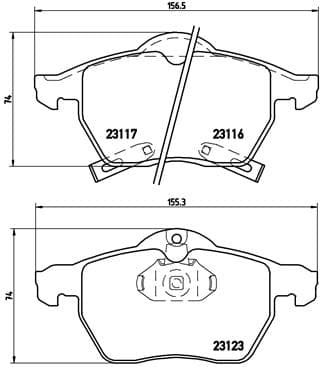 BREMBO Sada brzdových platničiek kotúčovej brzdy P59048 1