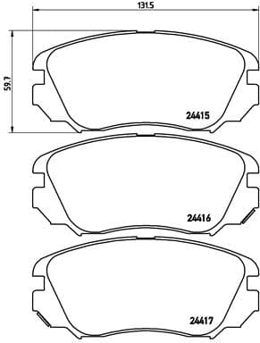 BREMBO Sada brzdových platničiek kotúčovej brzdy P59054 1