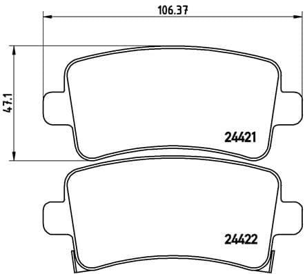 BREMBO Sada brzdových platničiek kotúčovej brzdy P59060 1