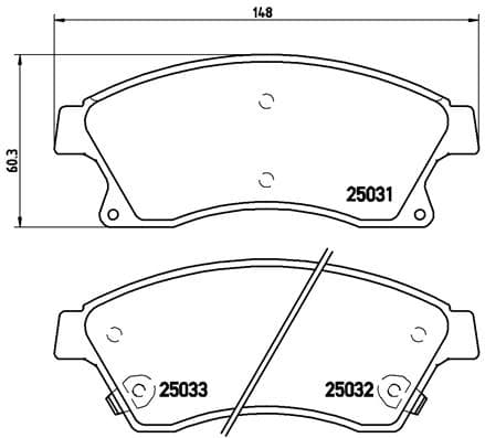 BREMBO Sada brzdových platničiek kotúčovej brzdy P59076 1