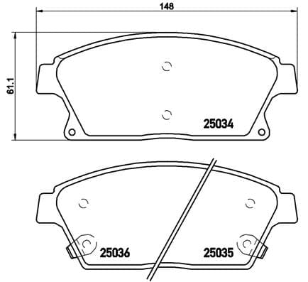 BREMBO Sada brzdových platničiek kotúčovej brzdy P59077 1