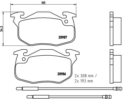 BREMBO Sada brzdových platničiek kotúčovej brzdy P61044 1