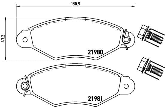 BREMBO Sada brzdových platničiek kotúčovej brzdy P61098 1