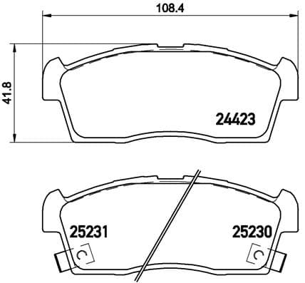 BREMBO Sada brzdových platničiek kotúčovej brzdy P61108 1