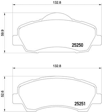 BREMBO Sada brzdových platničiek kotúčovej brzdy P61113 1