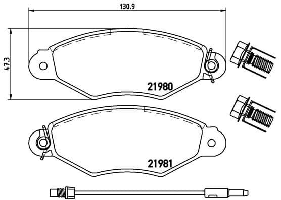 BREMBO Sada brzdových platničiek kotúčovej brzdy P68042 1