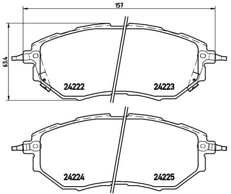 BREMBO Sada brzdových platničiek kotúčovej brzdy P78017 1