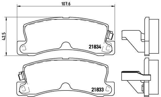 BREMBO Sada brzdových platničiek kotúčovej brzdy P83015 1