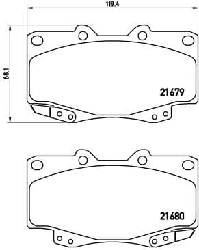 BREMBO Sada brzdových platničiek kotúčovej brzdy P83069 1