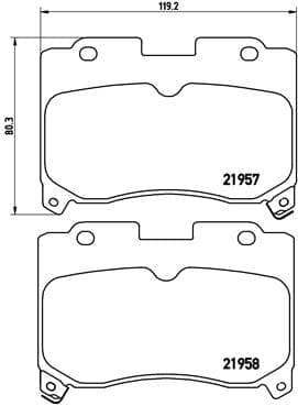 BREMBO Sada brzdových platničiek kotúčovej brzdy P83090 1