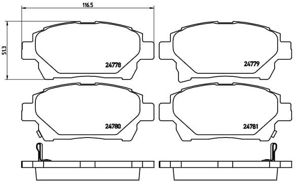 BREMBO Sada brzdových platničiek kotúčovej brzdy P83097 1