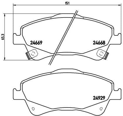 BREMBO Sada brzdových platničiek kotúčovej brzdy P83109 1