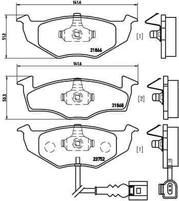 BREMBO Sada brzdových platničiek kotúčovej brzdy P85071 1