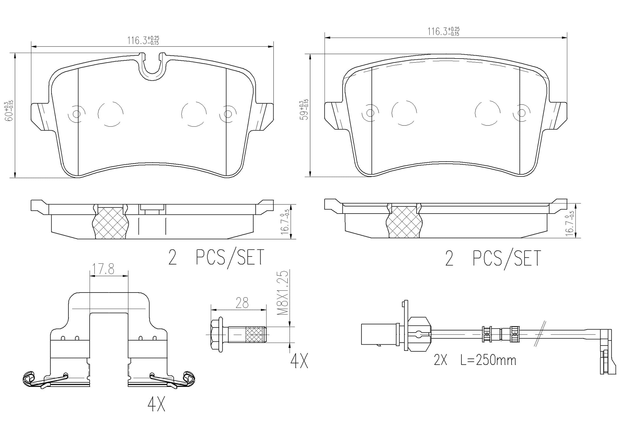 BREMBO Sada brzdových platničiek kotúčovej brzdy P85120NX 1