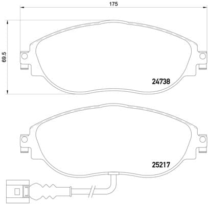 BREMBO Sada brzdových platničiek kotúčovej brzdy P85131 1