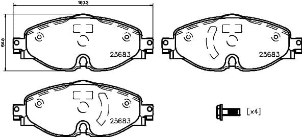 BREMBO Sada brzdových platničiek kotúčovej brzdy P85147 1