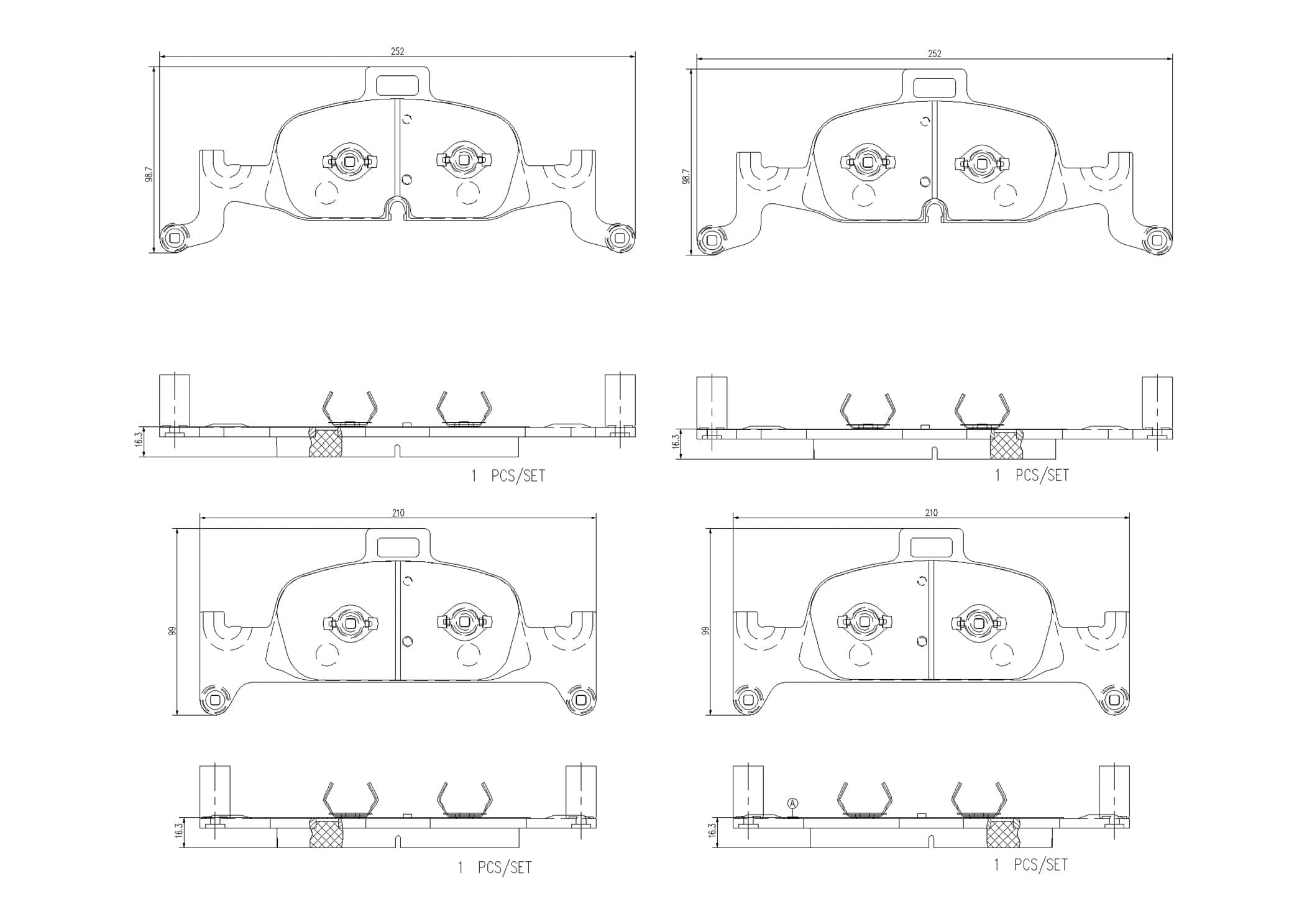 BREMBO Sada brzdových platničiek kotúčovej brzdy P85164NX 1