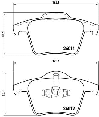 BREMBO Sada brzdových platničiek kotúčovej brzdy P86019 1