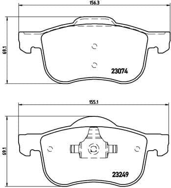 BREMBO Sada brzdových platničiek kotúčovej brzdy P86020 1